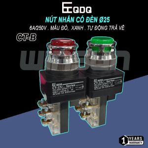 Nút nhấn có đèn QDQ CT-B Ø25mm