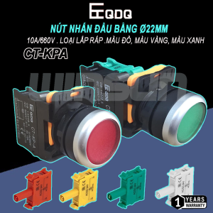 Nút nhấn nhả có đèn, không đèn phi 22 QDQ