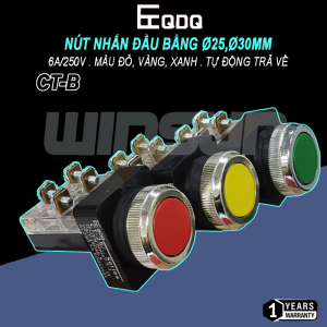 Nút nhấn đầu bằng QDQ CT-B Ø25, Ø30mm