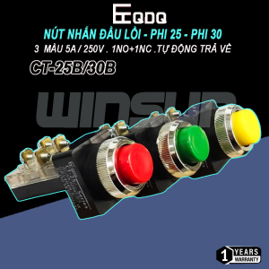 Nút nhấn đầu lồi không đèn Phi 25, 30 QDQ