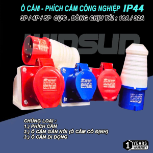 Phích Cắm Công Nghiệp Ổ Cắm Công Nghiệp (3P/4P/5P-16A/32A) IP44