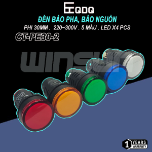 Đèn báo pha, báo nguồn phi 30mm QDQ- Chất lượng cao 