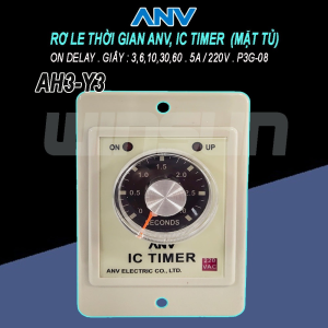 Rơ Le Thời Gian ANV, IC TIMER AH3-Y3 220VAC (mặt tủ)