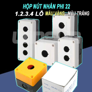 Hộp nút nhấn phi 22 chất lượng cao 1 lỗ, 2 lỗ, 3 lỗ, 4 lỗ