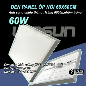 Đèn Led Panel, Đèn Panel Ốp Nổi 60x60cm, Panel Vuông Nổi 50W. BH 2 năm ( 1 đổi 1 )