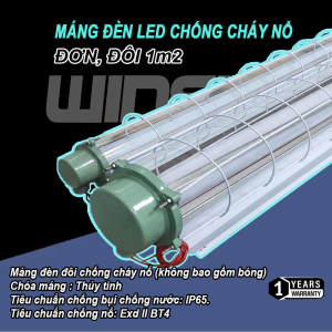 Máng đèn led chống cháy nổ đơn, đôi 1m2 - Máng đèn chống nổ