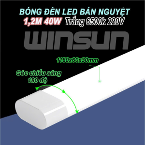 Đèn tuýp Led bán nguyệt 1m2 40W siêu sáng, mẫu mới tiết kiệm điện ánh sáng trắng. BH: 2 năm ( 1 đổi 1 )