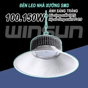 Đèn Led pha xưởng 100W-150W công nghiệp ánh sáng trắng siêu sáng treo dây xích