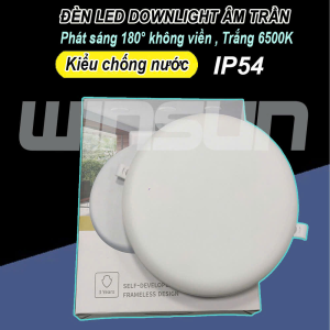 Đèn Led downlight âm trần 12W 24W 36W (tròn) chống nước phát sáng 180° không viền 3 màu IP54