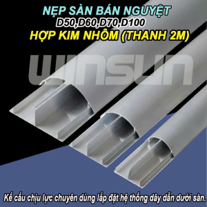 Nẹp sàn bán nguyệt bằng nhôm D50,D60,D70,D100 (Thanh 2m) hợp kim nhôm
