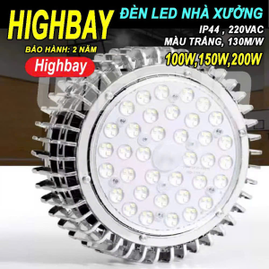 Đèn Led pha xưởng highbay 100W 150W 200W công nghiệp ánh sáng trắng siêu sáng. BH: 2 năm