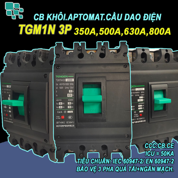 CB khối MCCB aptomat cầu dao điện 3P 350~800A A Tengen