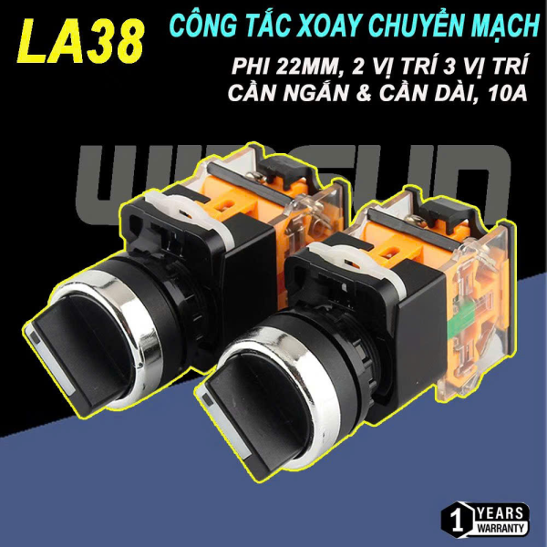 Công Tắc Xoay 2 Vị Trí, Xoay 3 Vị Trí Phi 22 LA-38. BH: 1 năm ( 1 đổi 1 )