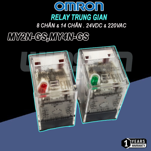 Relay Trung Gian OMRON MY2N-GS 8 chân MY4N-GS 14 chân 24VDC 220VAC Chính hãng