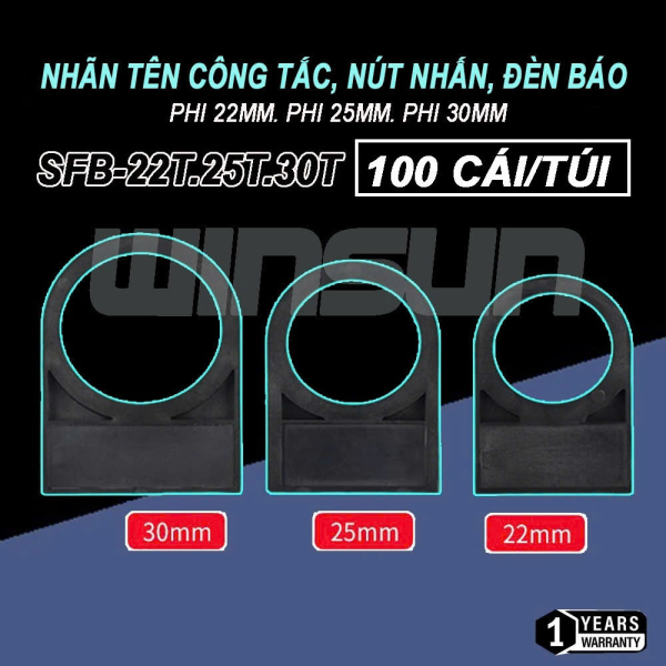 Tem nhãn mica phi 22,25,30 ,thẻ ghi tên nút ấn, công tắc, đèn báo, nút nhấn [Túi 100 cái]