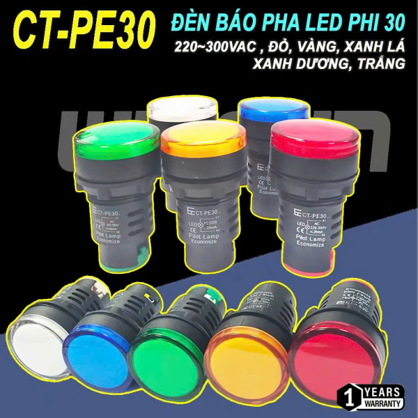 Đèn báo pha, báo nguồn phi 30mm QDQ- Chất lượng cao 