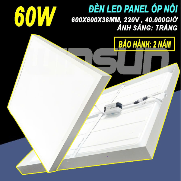 Đèn Led Panel, Đèn Panel Ốp Nổi 60x60cm, Panel Vuông Nổi 60W. BH 2 năm ( 1 đổi 1 )