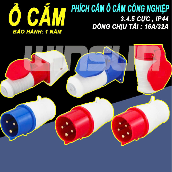 Phích Cắm Công Nghiệp Ổ Cắm Công Nghiệp (3P/4P/5P-16A/32A) IP44