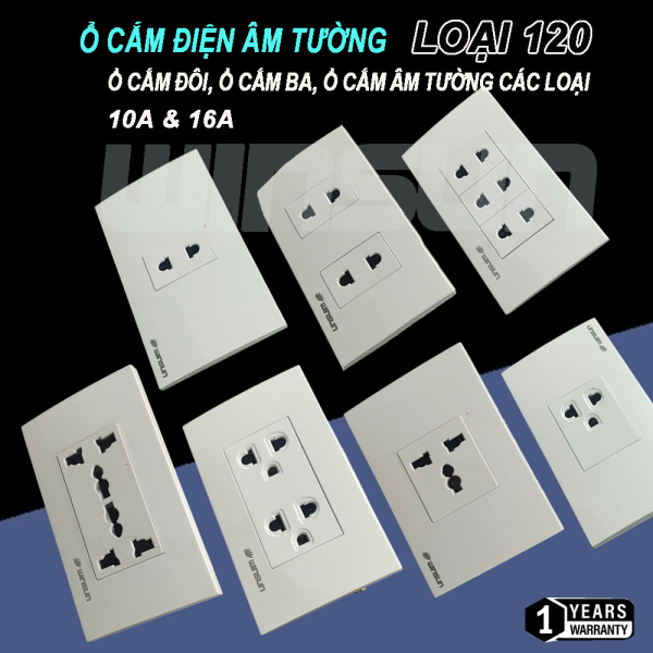 Mặt công tắc ổ cắm điện âm tường winsun bộ công tắc ổ cắm nhựa chống cháy
