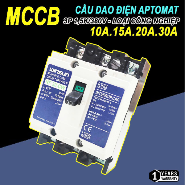 CB KHỐI MCCB Cầu dao điện Aptomat 3 pha 10A.15A.20A.30A