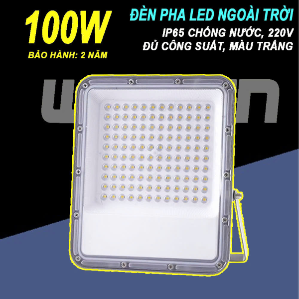 Đèn Pha Led 100W Chiếu Sáng Ngoài Trời. Đủ Công Suất Ánh Sáng Trắng. BH: 2 năm ( 1 đổi 1 )
