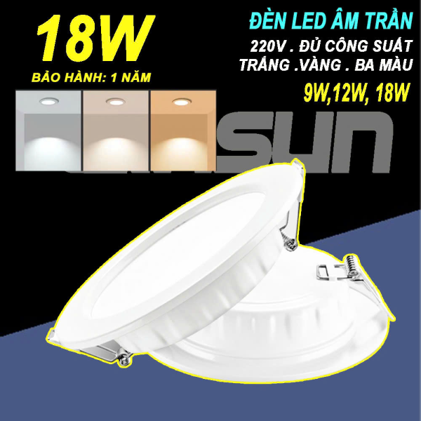 Đèn Led downlight âm trần 9W,12W, 18W, 24W (tròn)