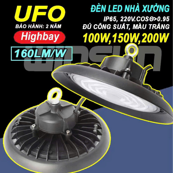 Đèn Led nhà xưởng UFO Highbay 150W, 200W. BH: 2 năm ( 1 đổi 1 )