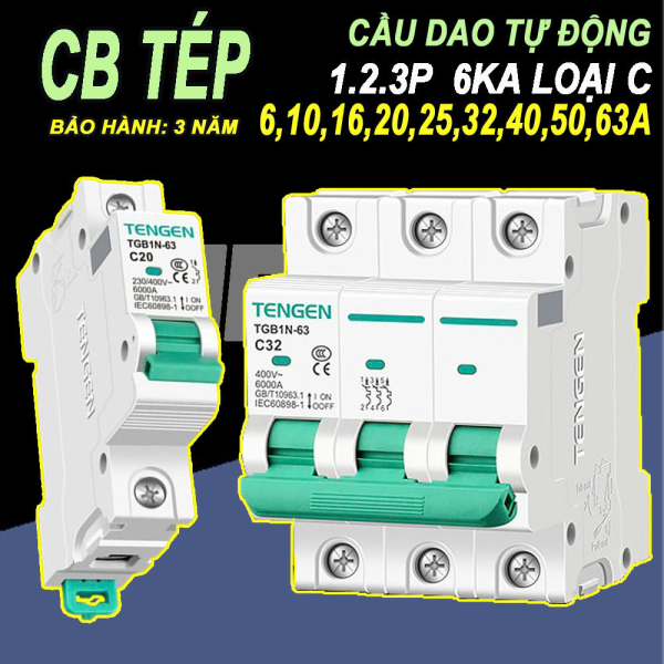 Cầu dao tự động Aptomat Tép TENGEN, MCB, CB Tép